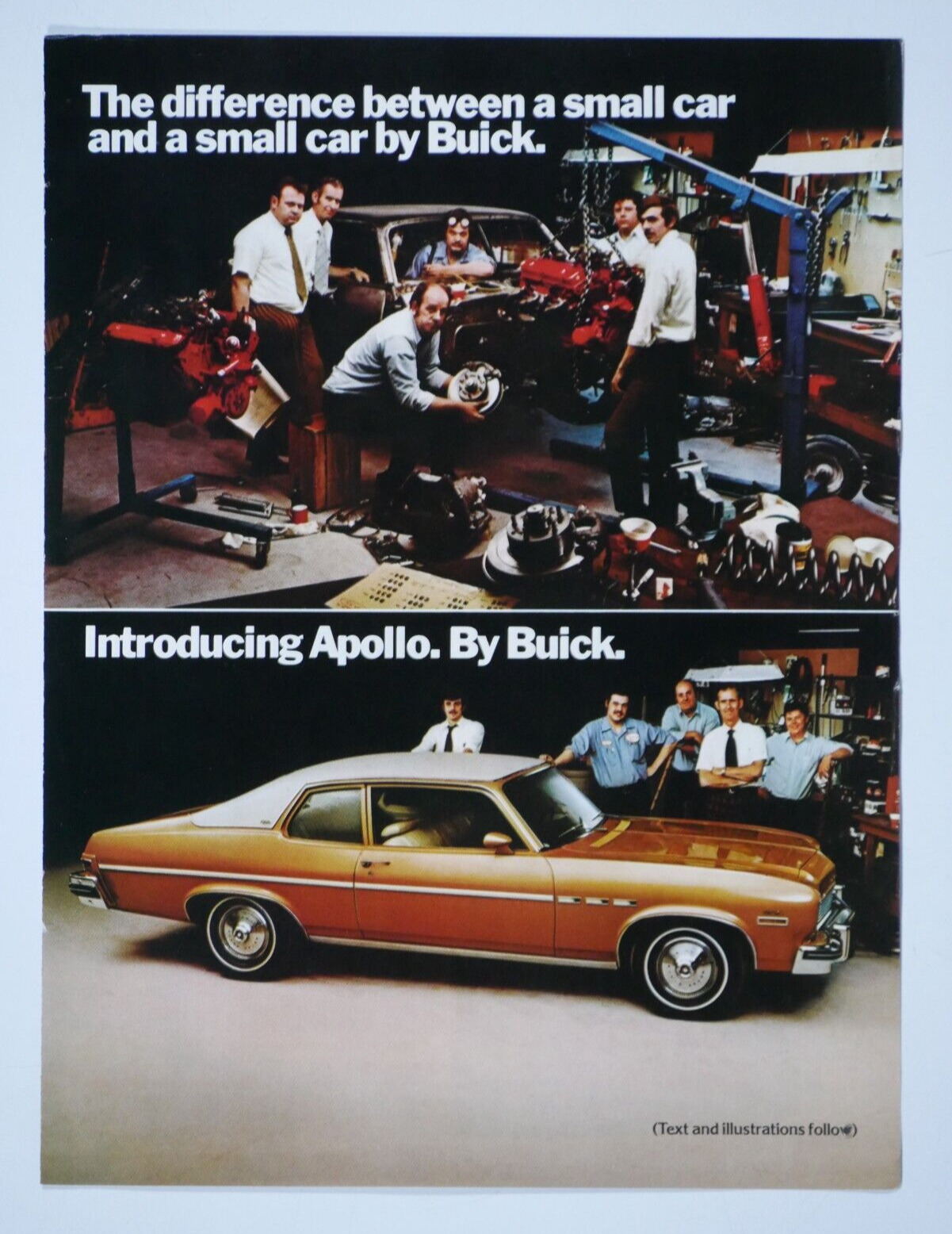 1973 Buick Apollo Vintage Fold Out 4 Page Original Print Ad 8.5 x 11\