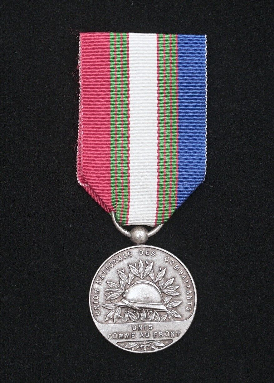 WWI French Combat Veteran UNC Silver Medal, Union Nationale des Combattants