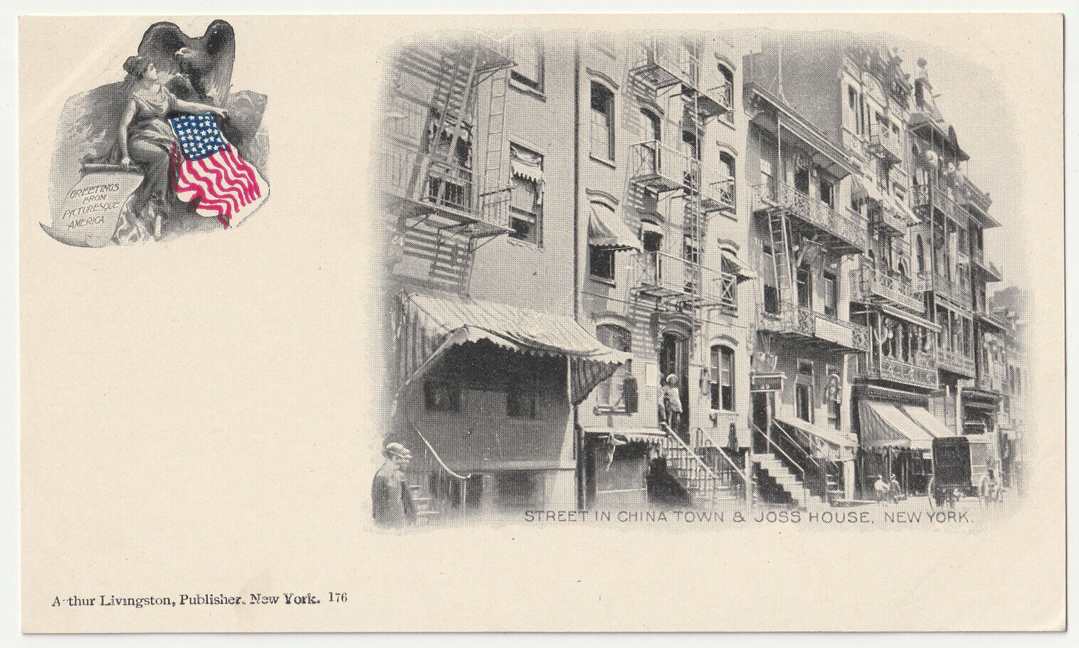 c1900s~Old China Town~Joss House~New York City~NYC NY~Vintage VTG Postcard
