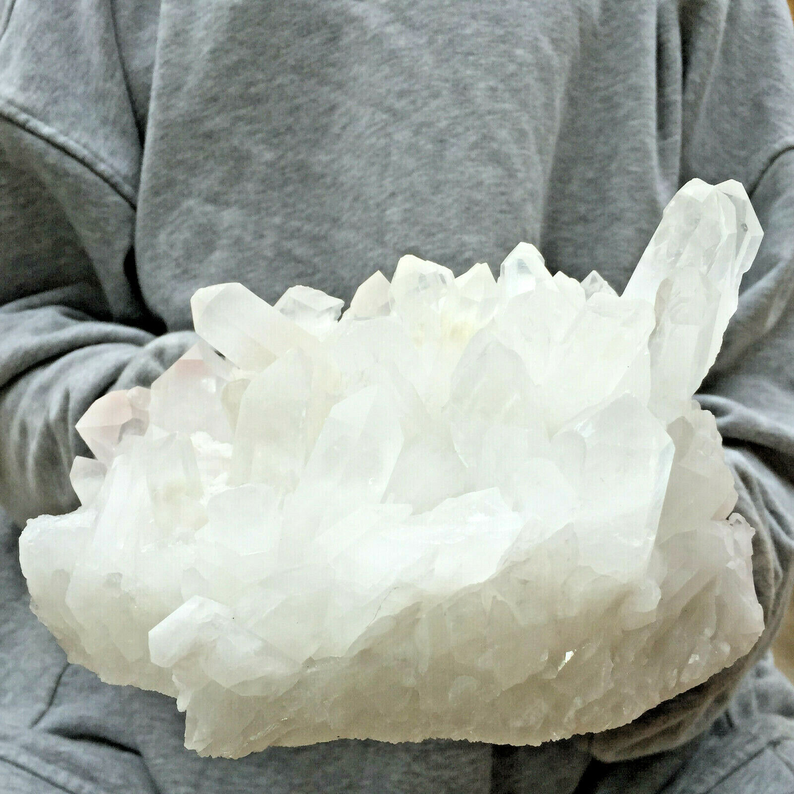 3.1kg Natural Clear White Quartz Crystal Cluster Healing Rough Mineral Specimen