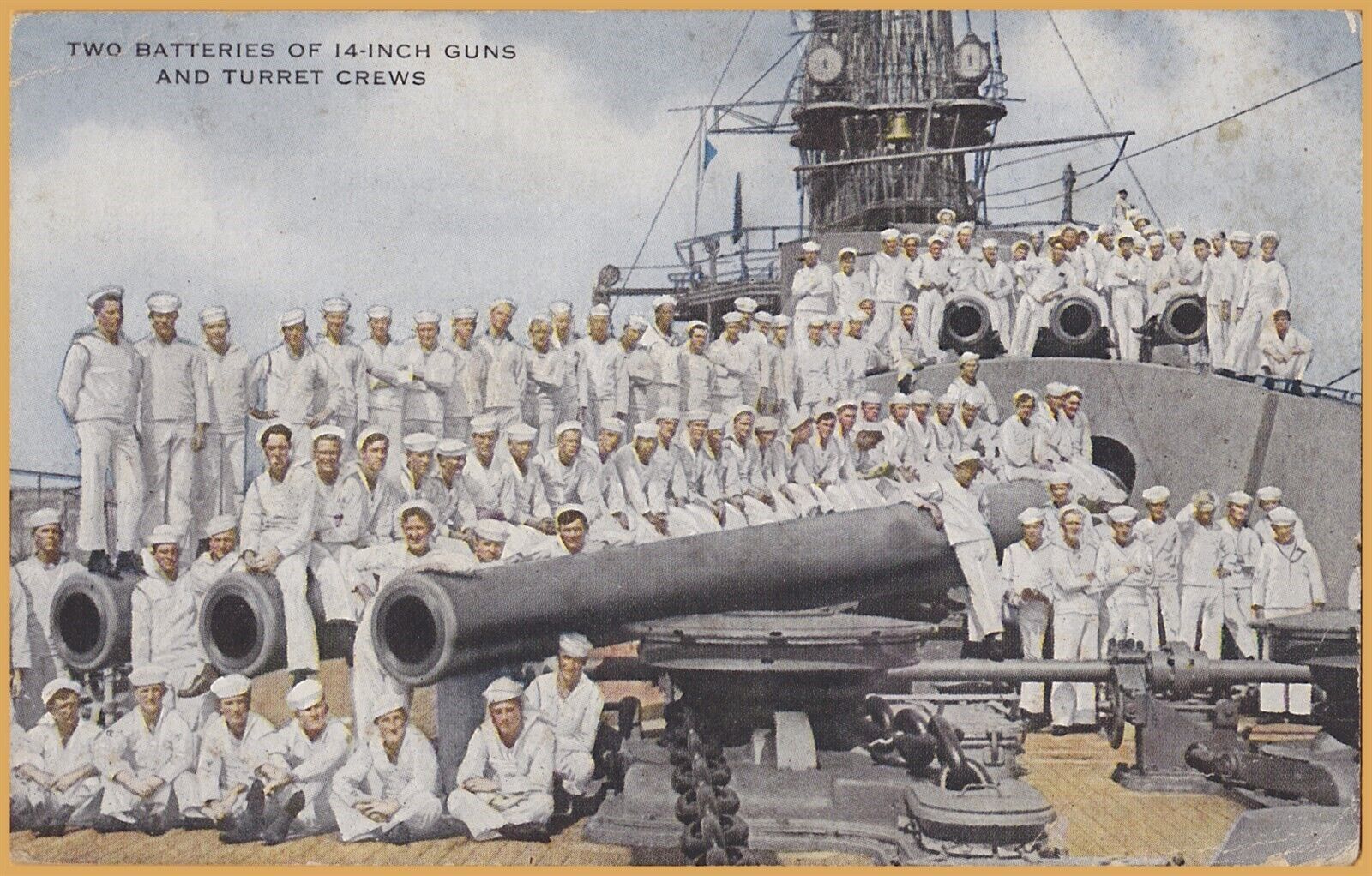 US Navy Pre-WWI, Two Batteries of 14-inch Guns and turret crews-