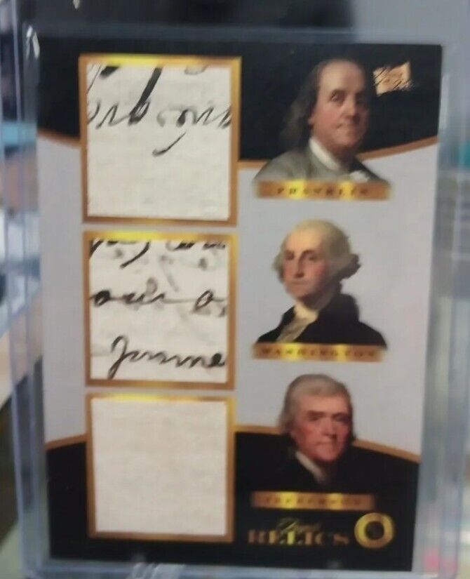 Pieces Of The Past - Washington/Franklin/Jefferson Triple Handwritten Relic