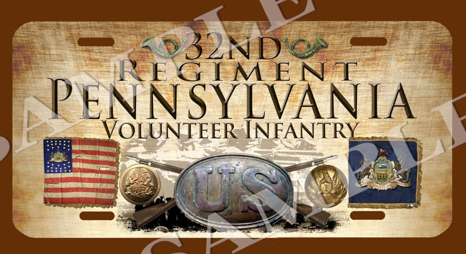 32nd Pennsylvania Regiment American Civil War Themed vehicle license plate