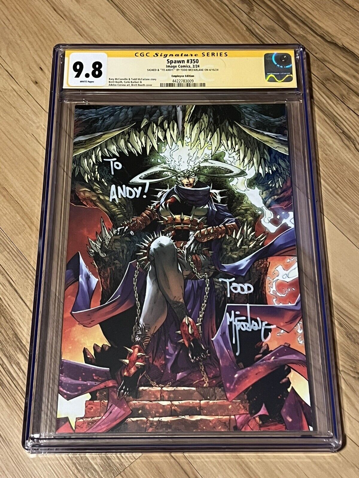 Spawn #350 Employee Edition CGC 9.8 Variant Signed By Todd McFarlane RARE