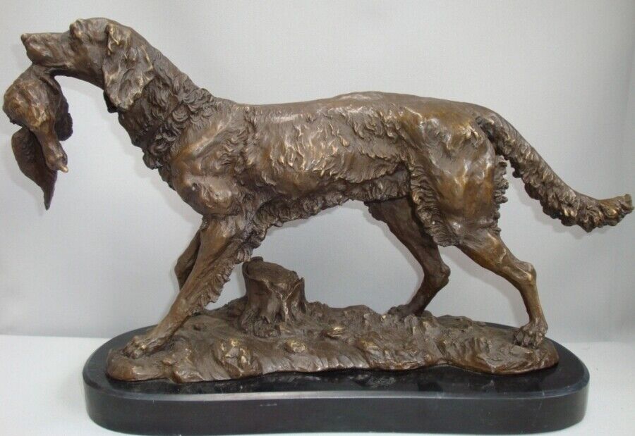 Statue Sculpture Dog Hunting Art Deco Style Art Nouveau Style Bronze