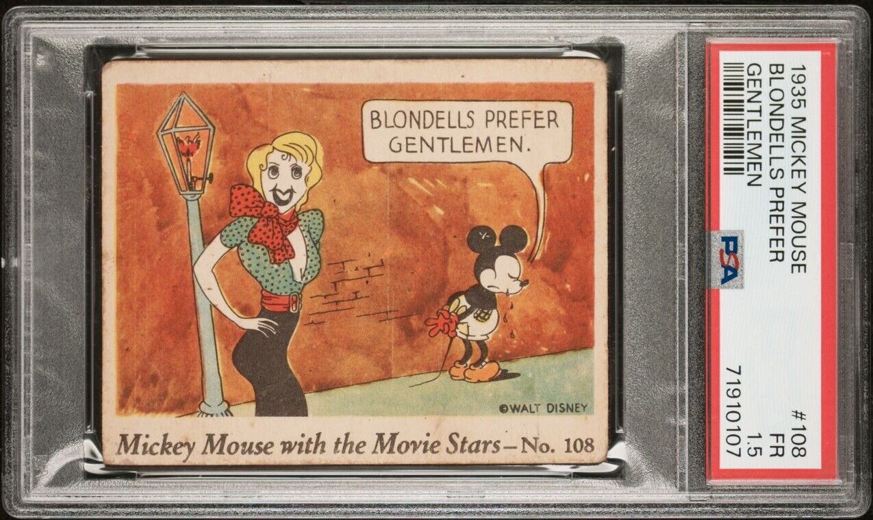 1935 R90 Mickey Mouse w/the Movie Stars #108 (PSA 1.5 FR) Blondells Prefer Gents