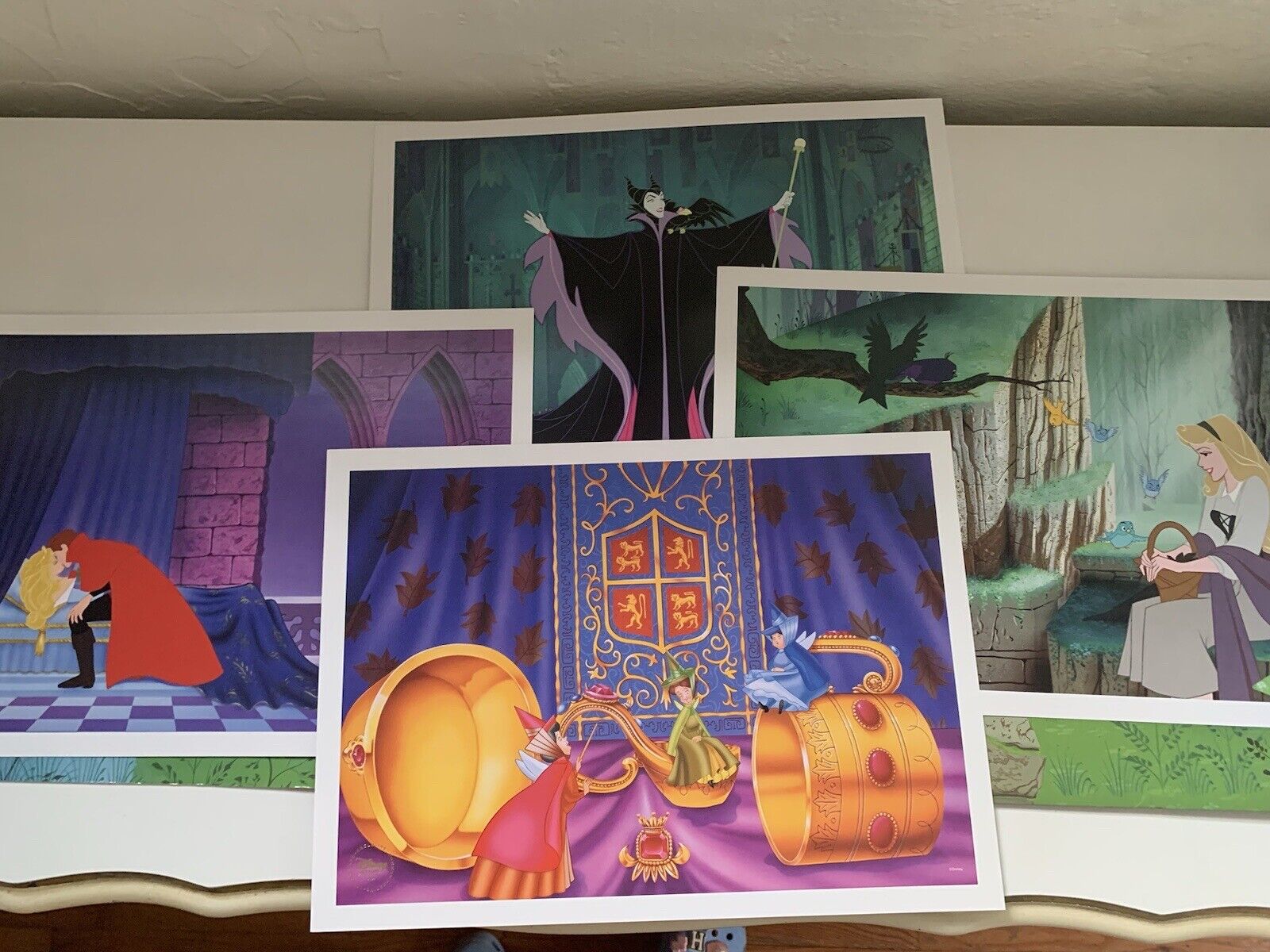 Disney Sleeping Beauty Lithographs - 4 Pictures With Folder - Limited Edition
