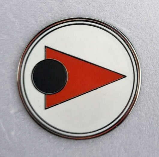 OFFICIAL GERRY ANDERSON SPACE 1999 TRIANGLE LOGO ENAMEL PIN