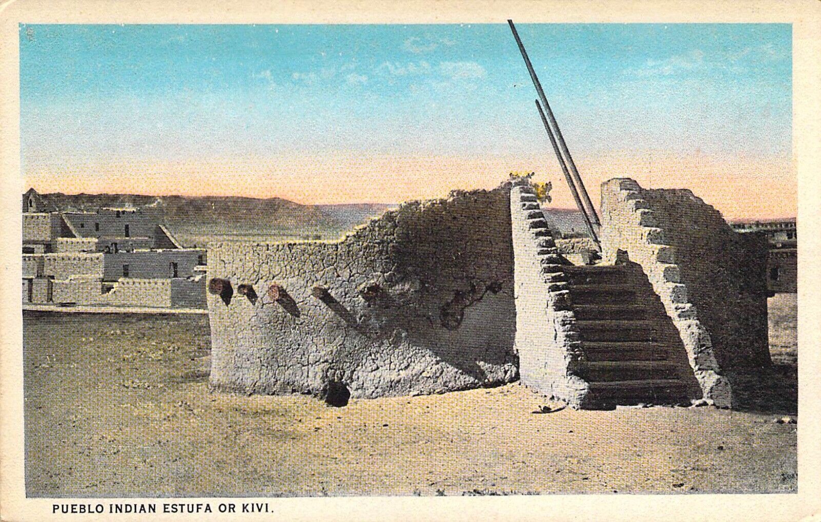 c.1920\'s, Pueblo Indian Estufa or Kivi, NM, New Mexico, Old Postcard