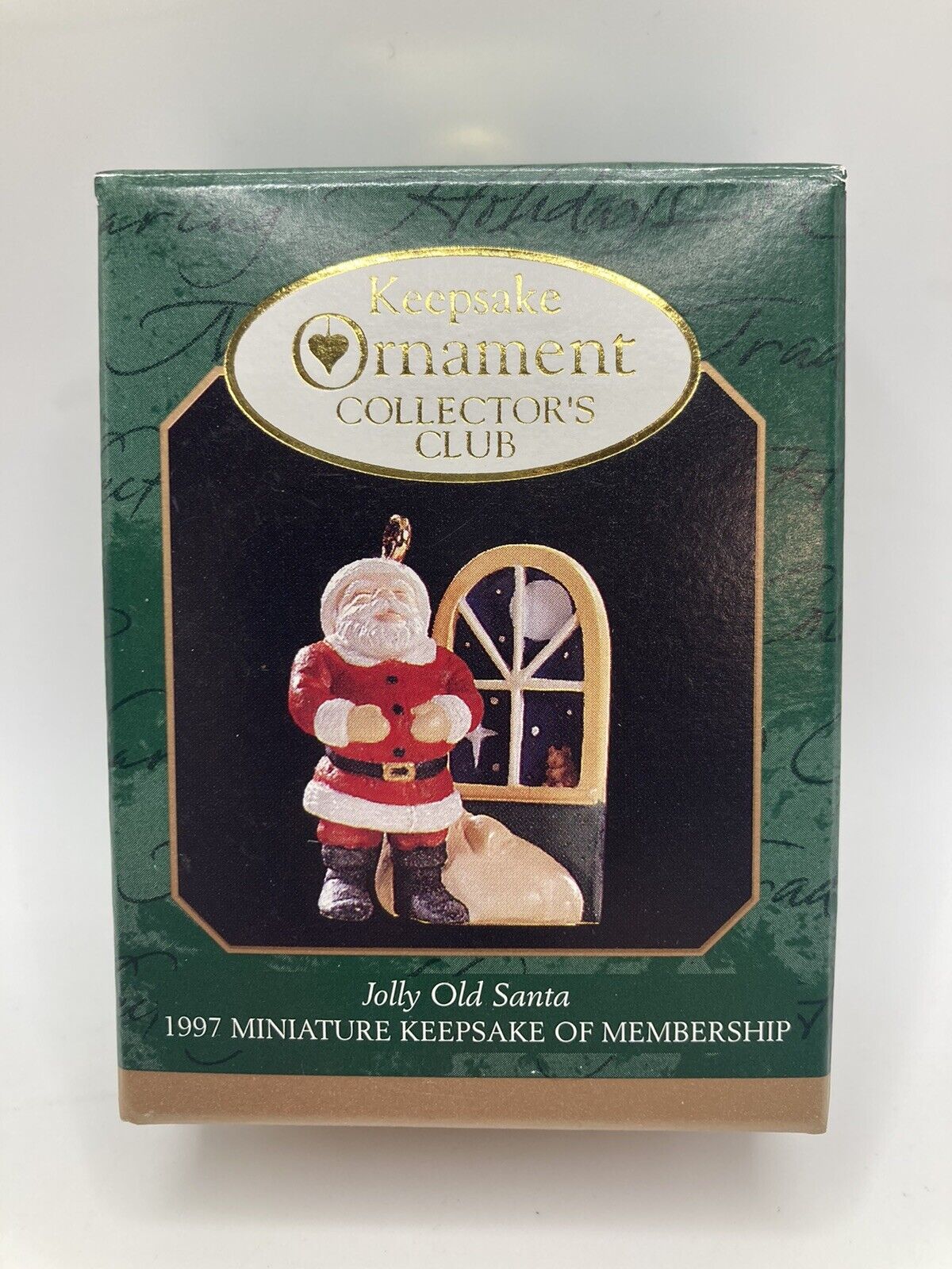 Vintage Hallmark 1997 Mini Ornament Jolly Old Santa Members Christmas Keepsake