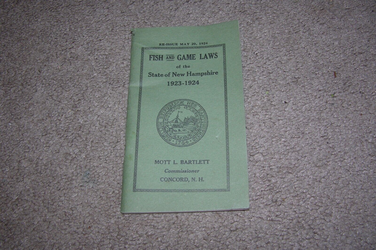 1923-1924 Fish & Game Laws State of New Hampshire