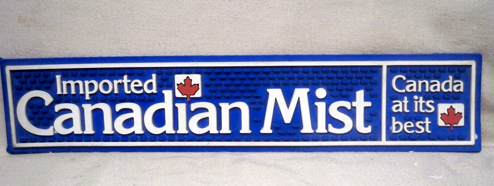 Vintage Imported Canadian Mist Rubber Bar Rail Mat  - 20 x 4\