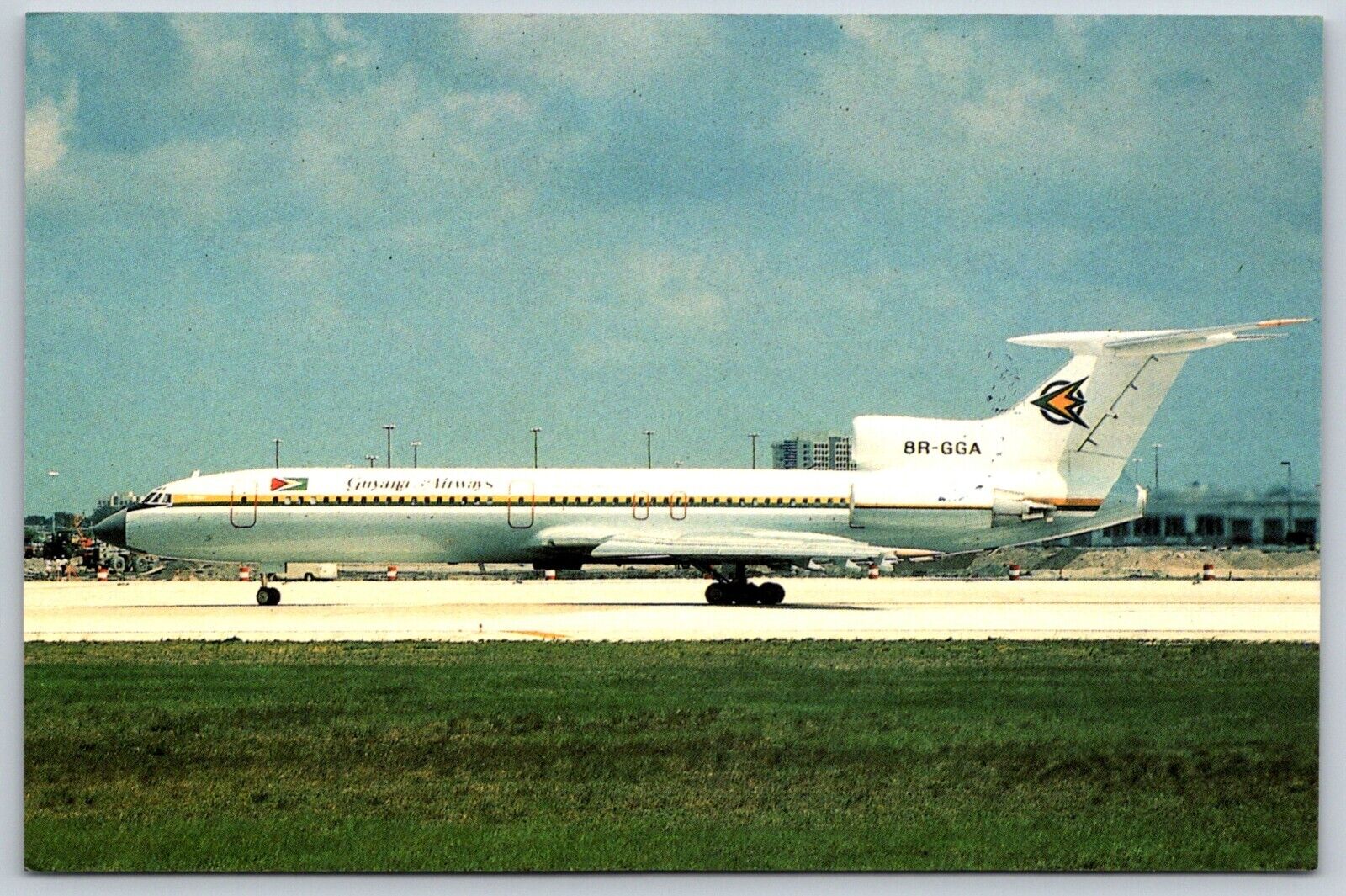 Guyana Airways Tupolev 154 8R-GGA airline Postcard