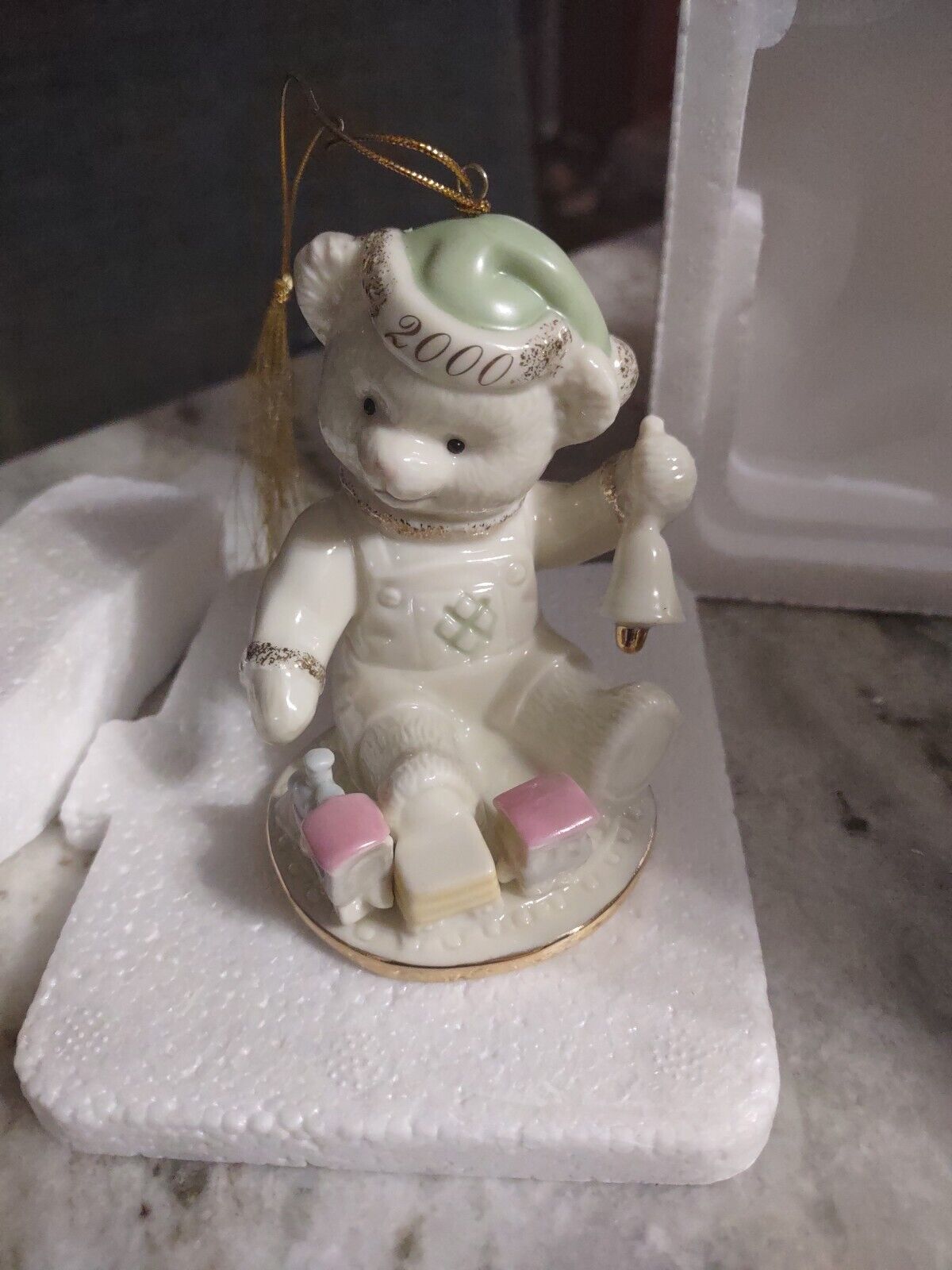 Lenox 2000 Annual Bear Ornament Teddy's Millennium Wish COA, box