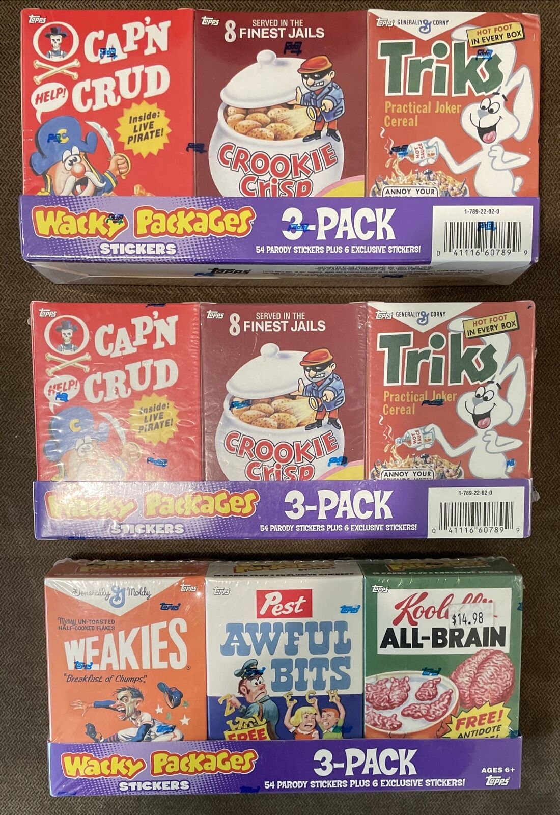 2010 Topps Wacky Packages Set of 9 Cereal Boxes Series 7 Sealed 180 Cards Total