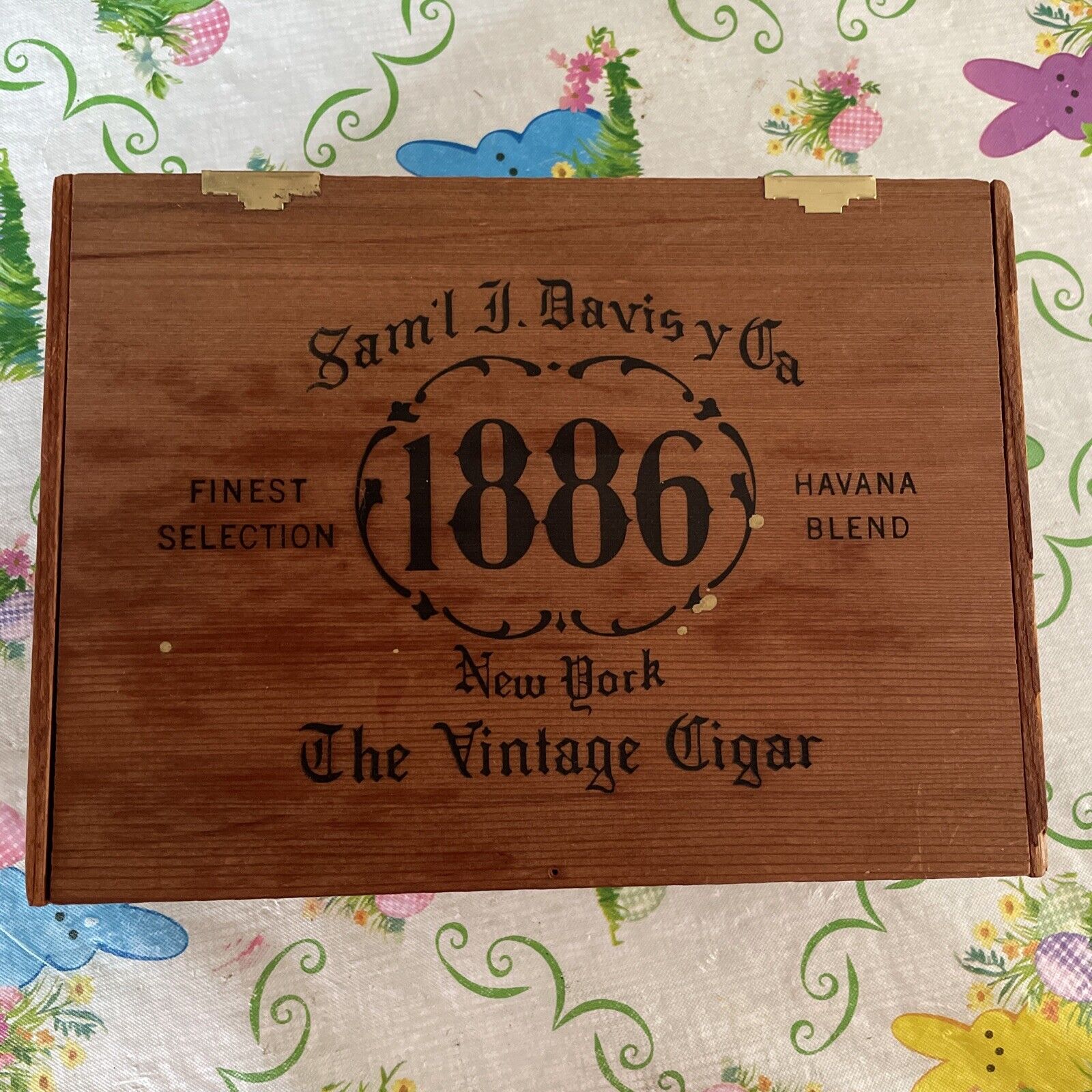 Samuel J Davis 1886 The Vintage Empty Cigar Box New York Edition