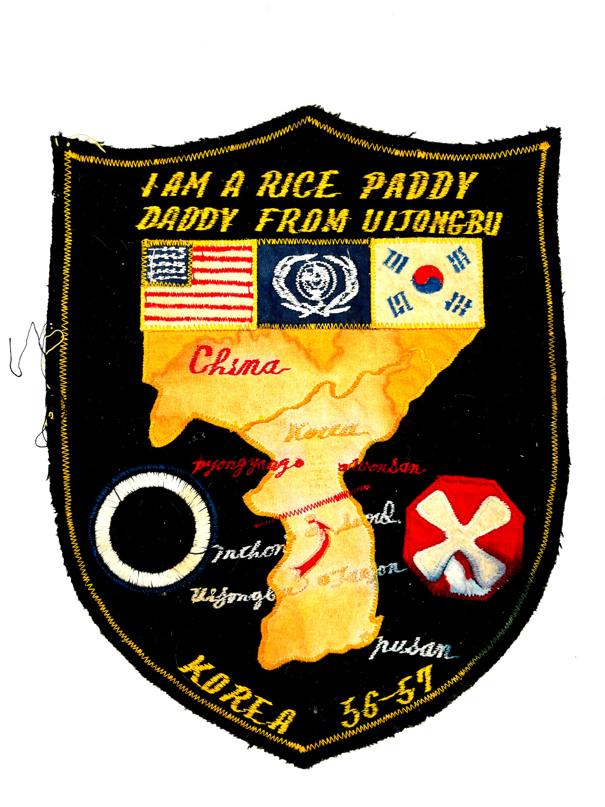 vtg Authentic Korean War Soldier Back Patch veteran Rice Paddy Daddy