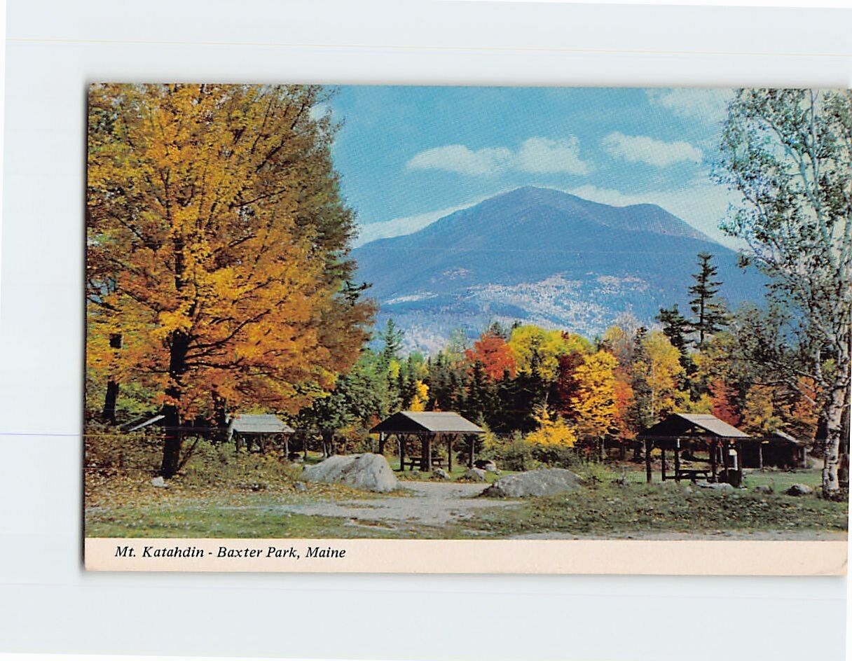 Postcard Mt. Katahdin Baxter Park Millinocket Maine USA