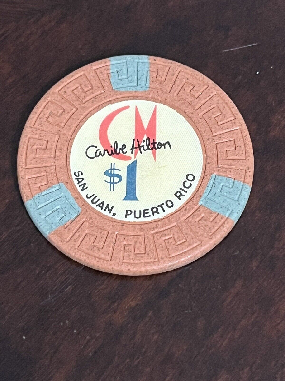 Caribe Hilton San Juan Puerto Rico Casino Chip Token $1