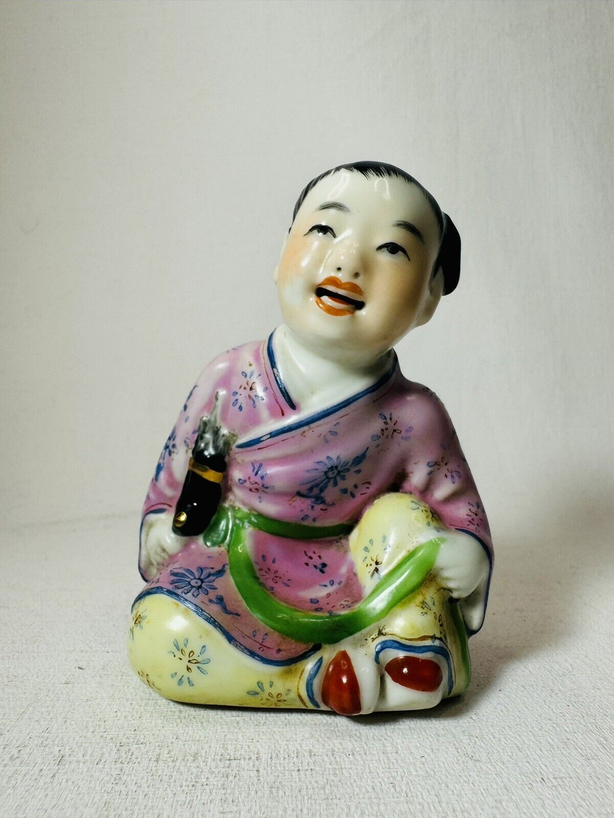Vintage Chinese Child Figurine Porcelain Marked, Excellent Condition Exceptional