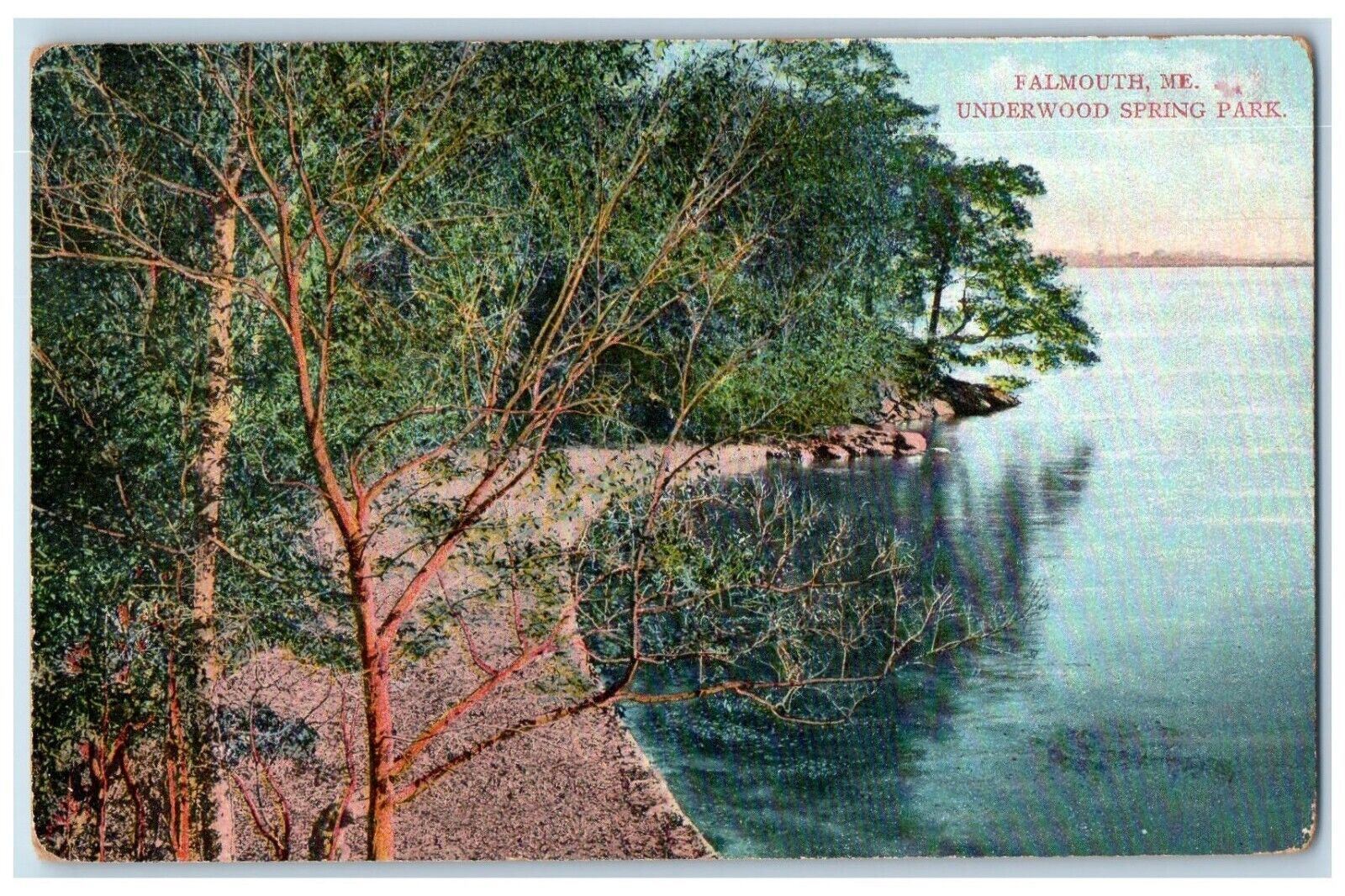 c1910\'s Falmouth ME, View Of Underwood Spring Park Unposted Antique Postcard