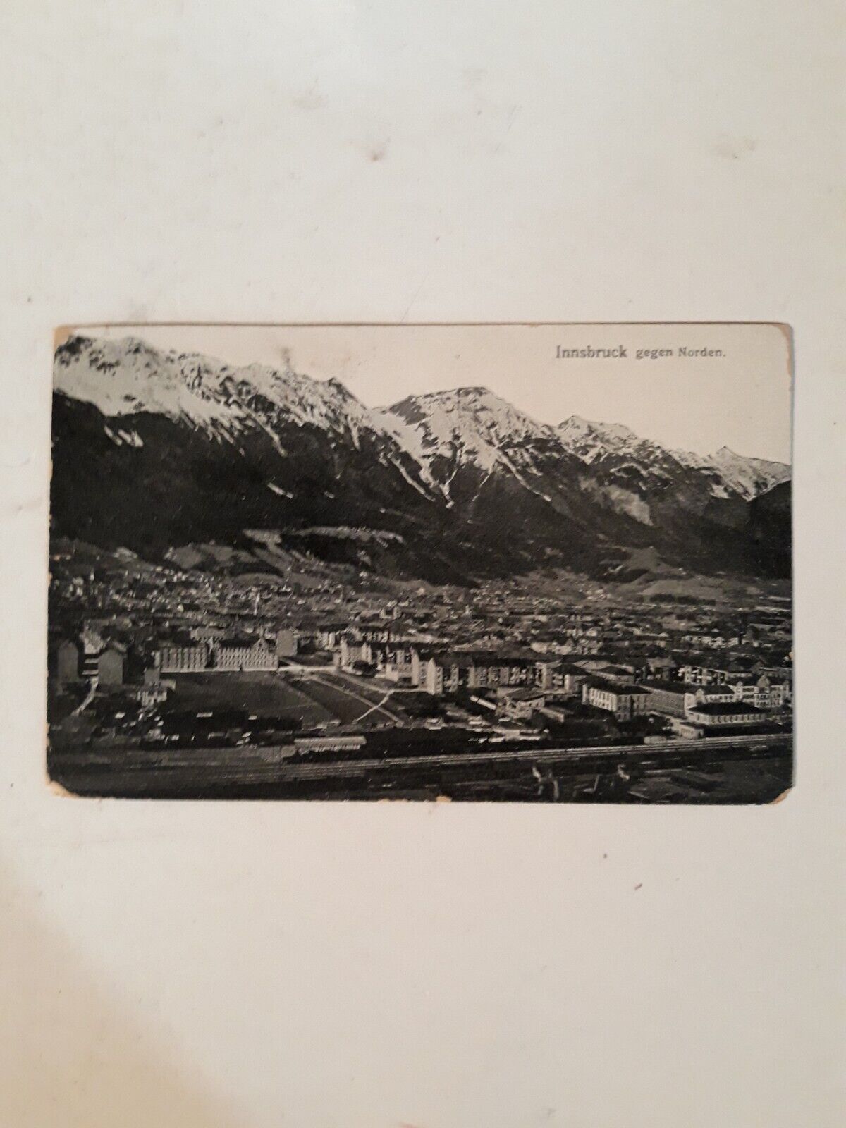 Vintage Postcard Innsbruck Austria Gegen Norden Mountain View Aerial B/W Tub15 