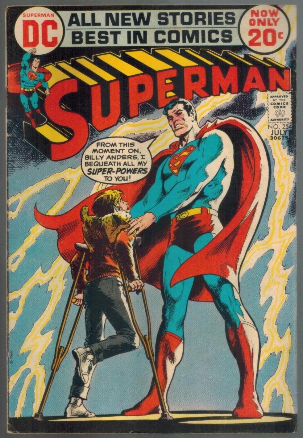 Superman 254  Neal Adams Art  Good (water)  1972 DC Comic
