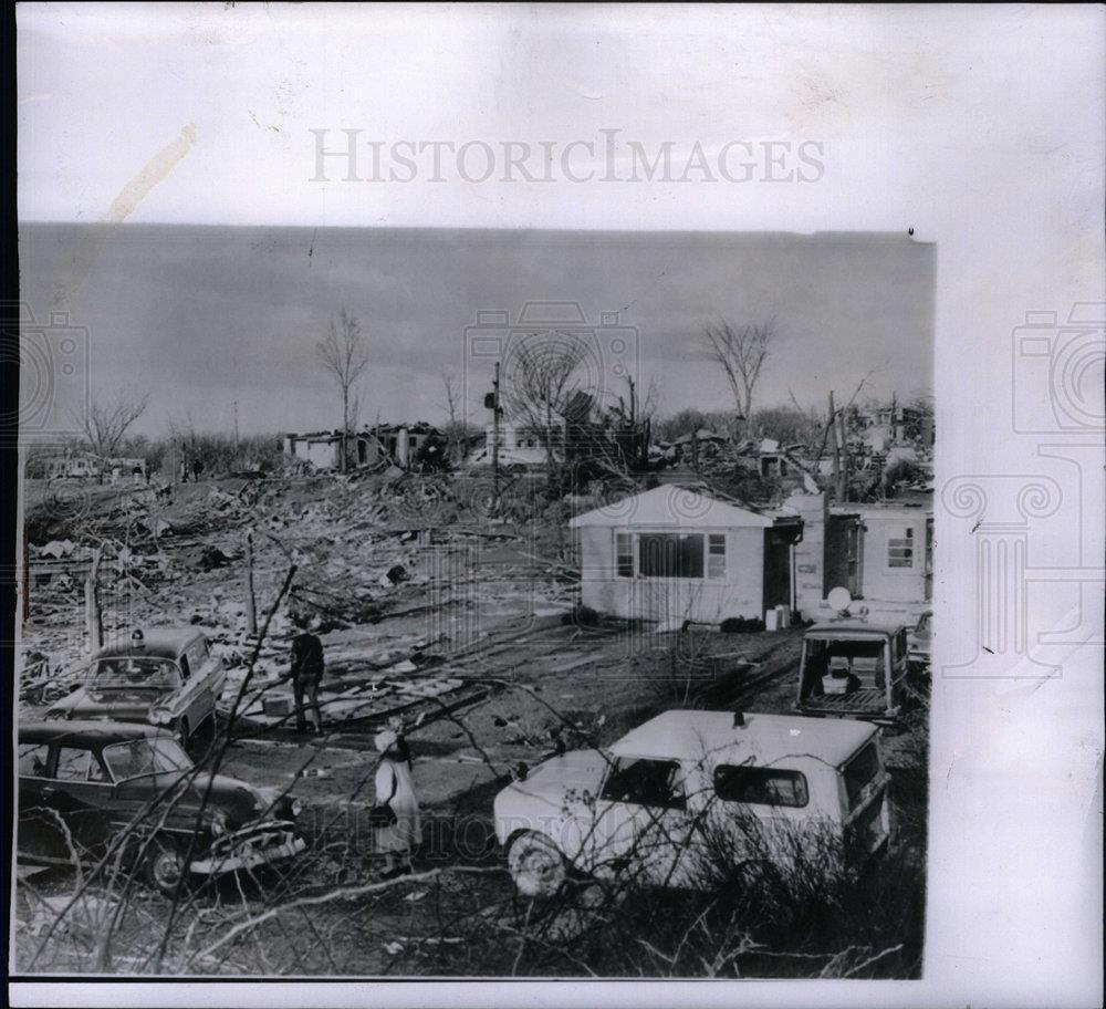 1965 Press Photo ILLINOIS Broken trees shattered Homes - DFPD63995