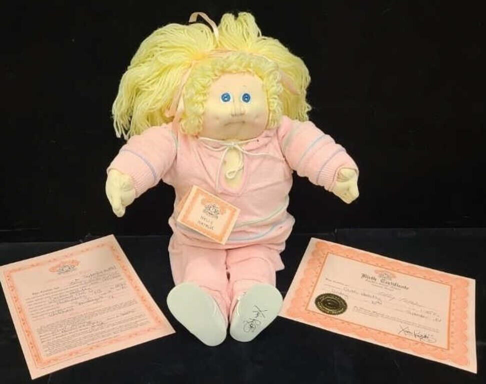 1985 Cabbage Patch Kids Doll W/ Original Papers named Nelly Natalie