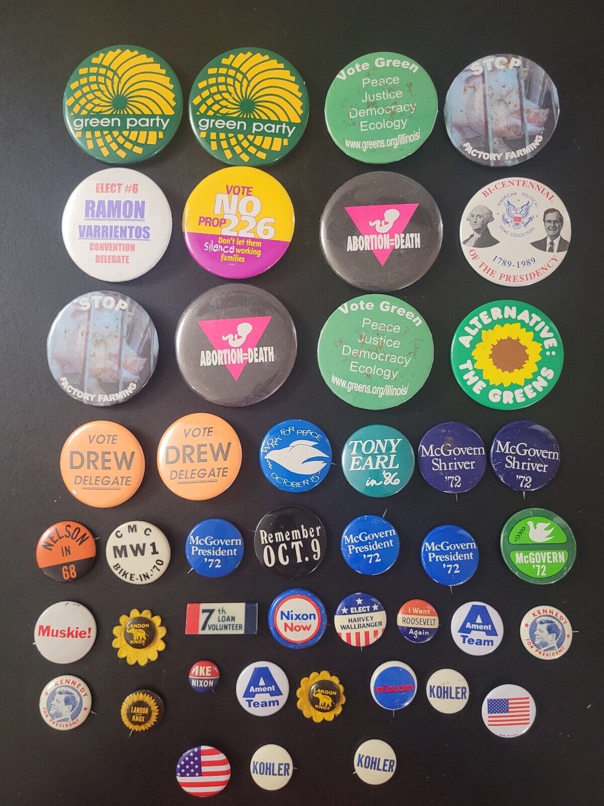 Lot of 44 Vintage Political Campaign Pin Button Lot Politics Presidents