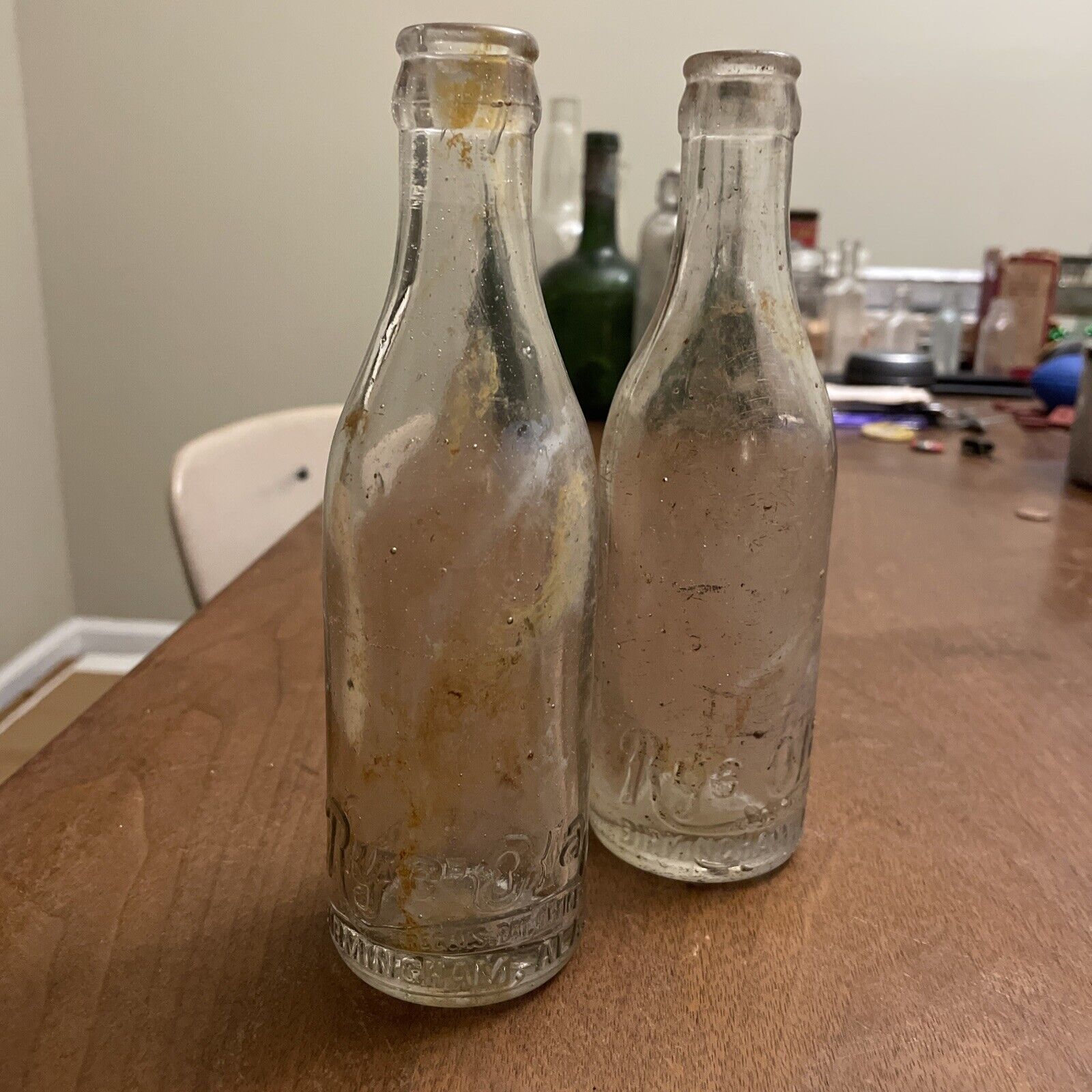 2 Rye-Ola Bottling Works Bottles from Birmingham, Alabama ALA Both Heel Scrip