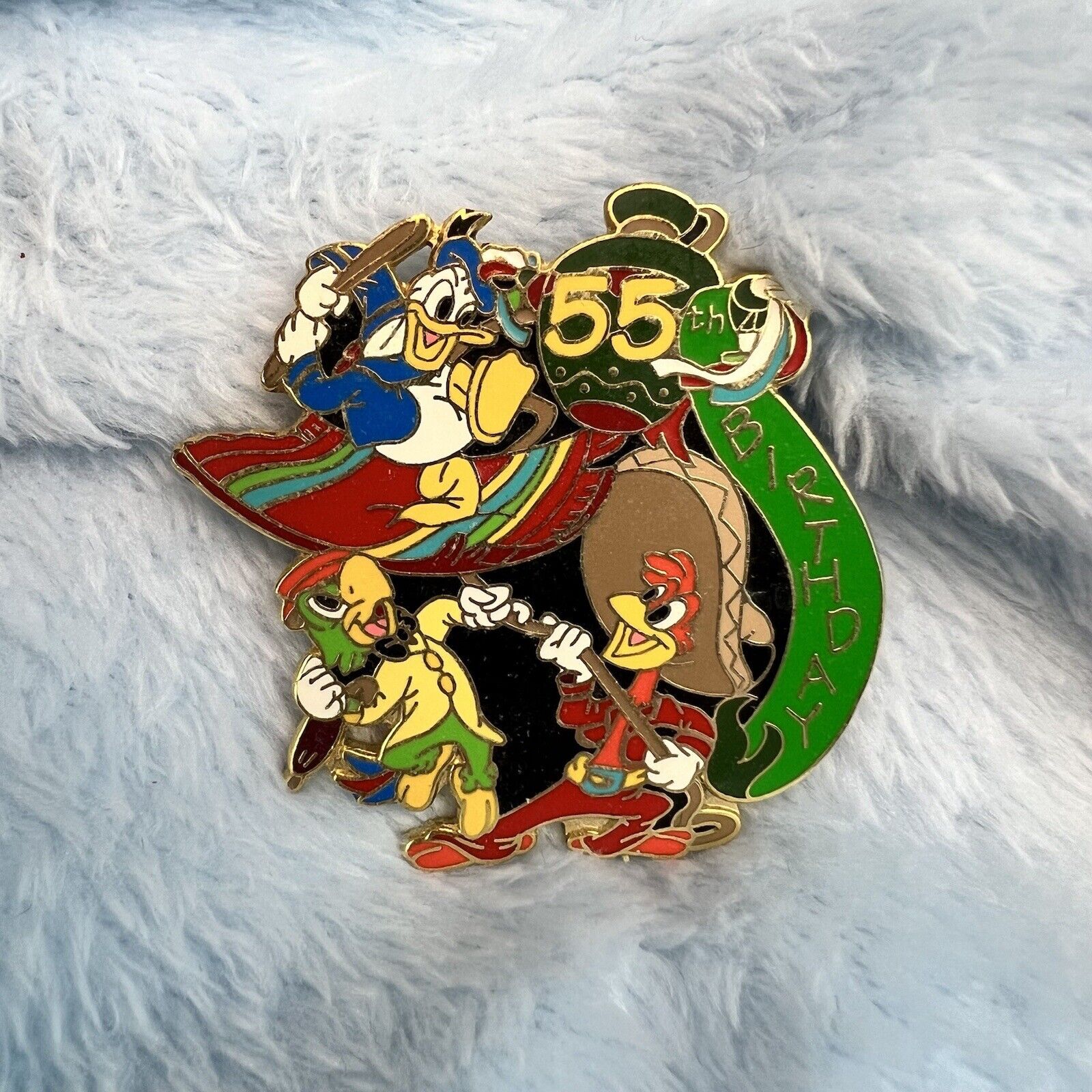 Vintage Disney Pin The Three Caballeros 55th Birthday Celebration Donald Duck