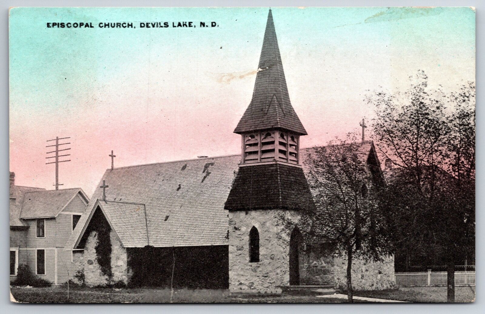 Devils Lake North Dakota~Episcopal Church~c1910 Postcard