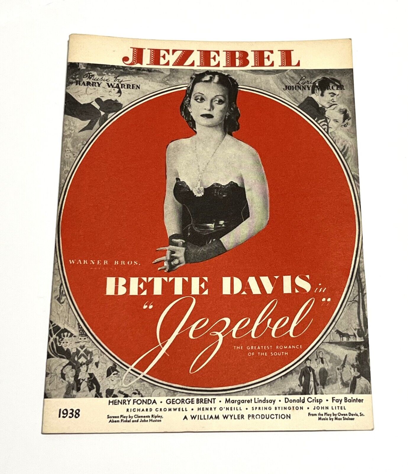 BETTE DAVIS Jezebel Henry Fonda 1938 Sheet Music Cover in Greeting Card Format