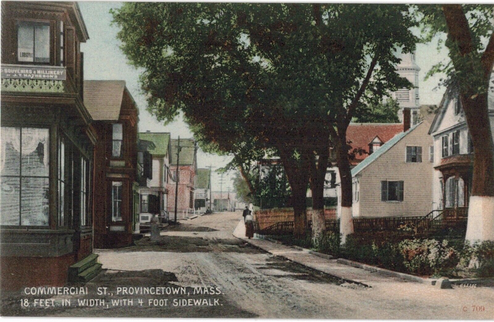 Provincetown Commercial Street 18 Foot Wide 4 Foot Sidewalk 1910 MA 