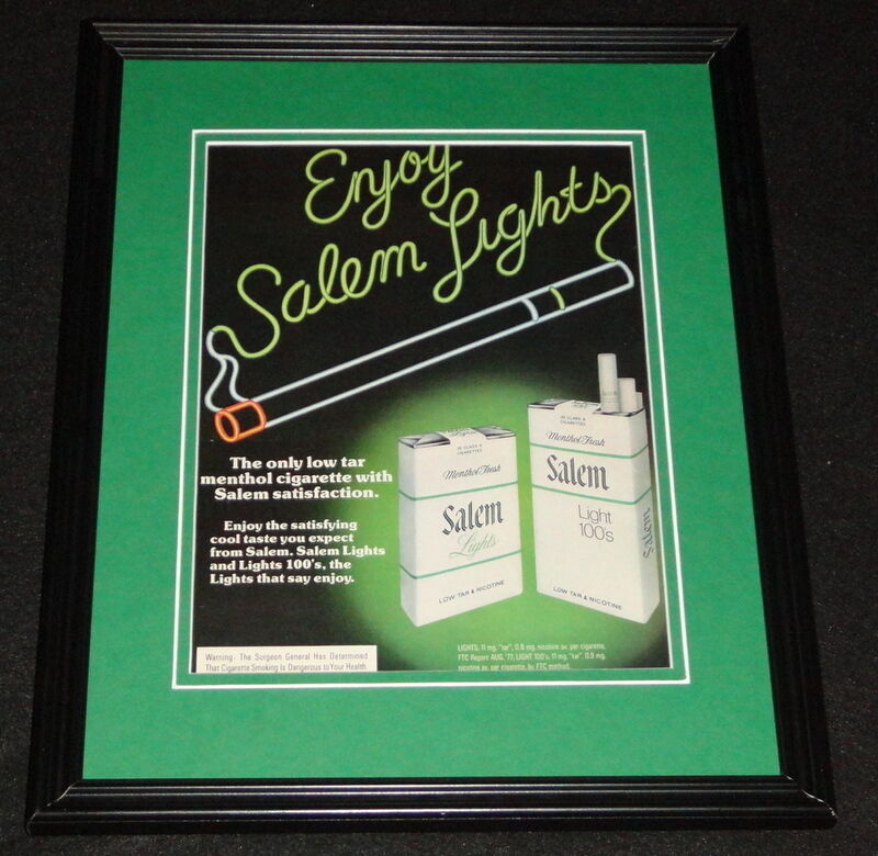 1978 Salem Lights Cigarettes Framed 11x14 ORIGINAL Vintage Advertisement