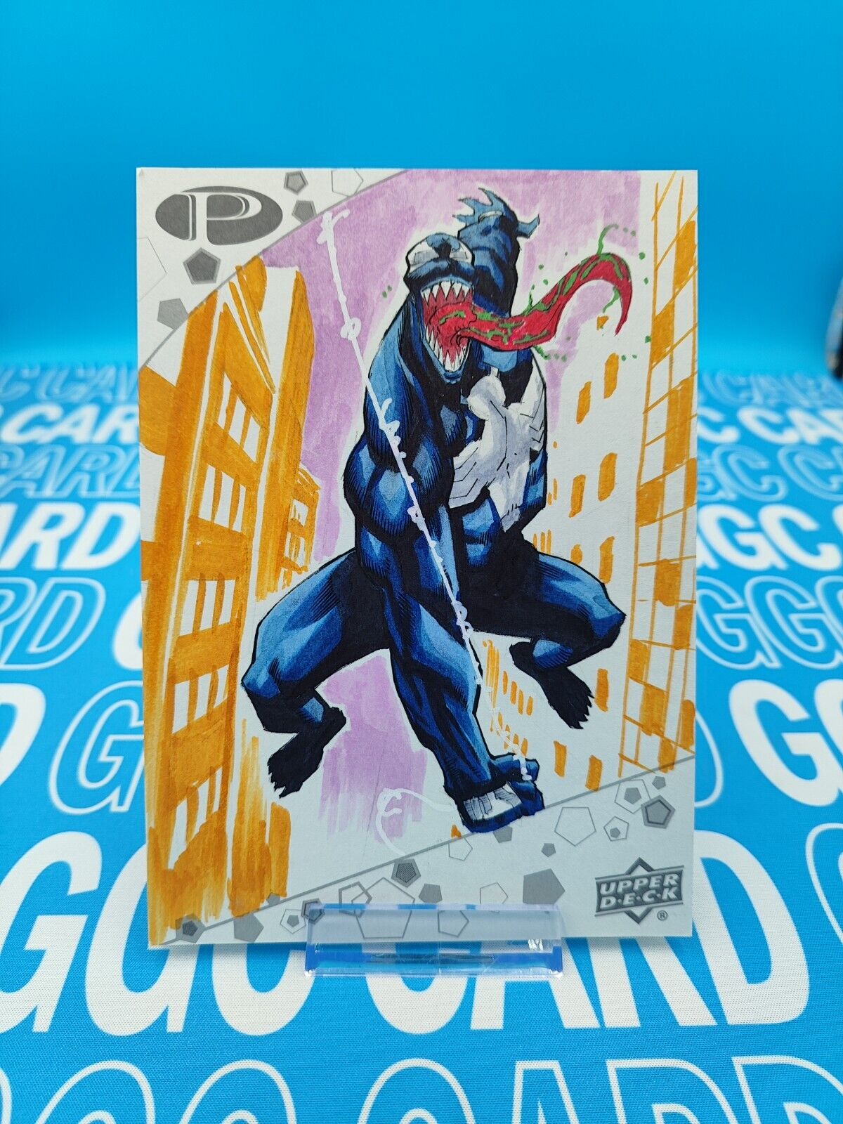 2021 UD Marvel Premier 5x7 Oversized Sketch Card Venom By Phillip Sevy 1/1
