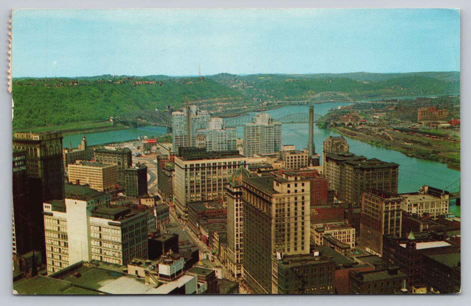 Pittsburgh PA-Pennsylvania, City Landscape, Golden Triangle, Vintage Postcard