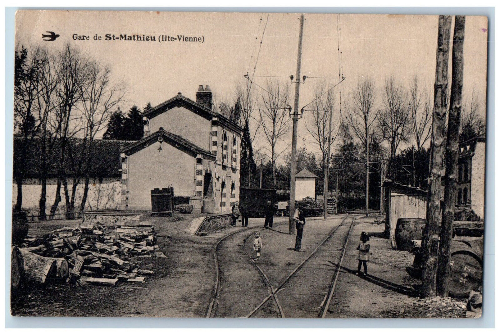 France Postcard St. Mathieu Station (Haute-Vienne) Railway View c1910 Posted