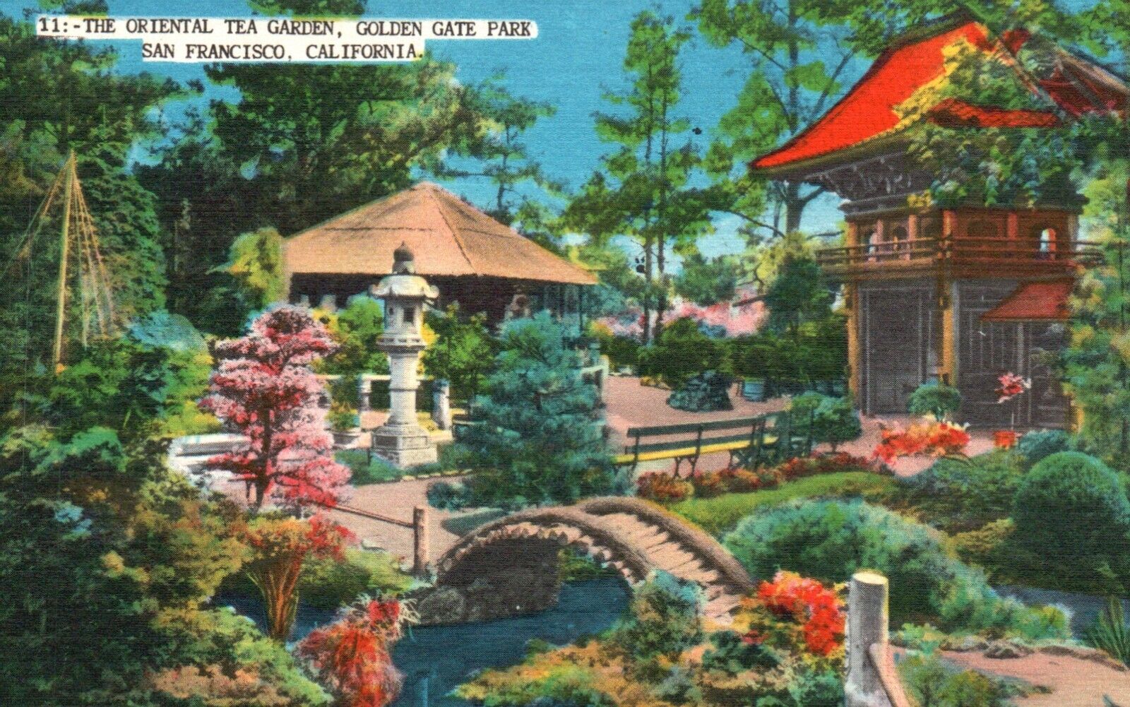 Postcard CA San Francisco Oriental Tea Garden Golden Gate Park Vintage PC J334