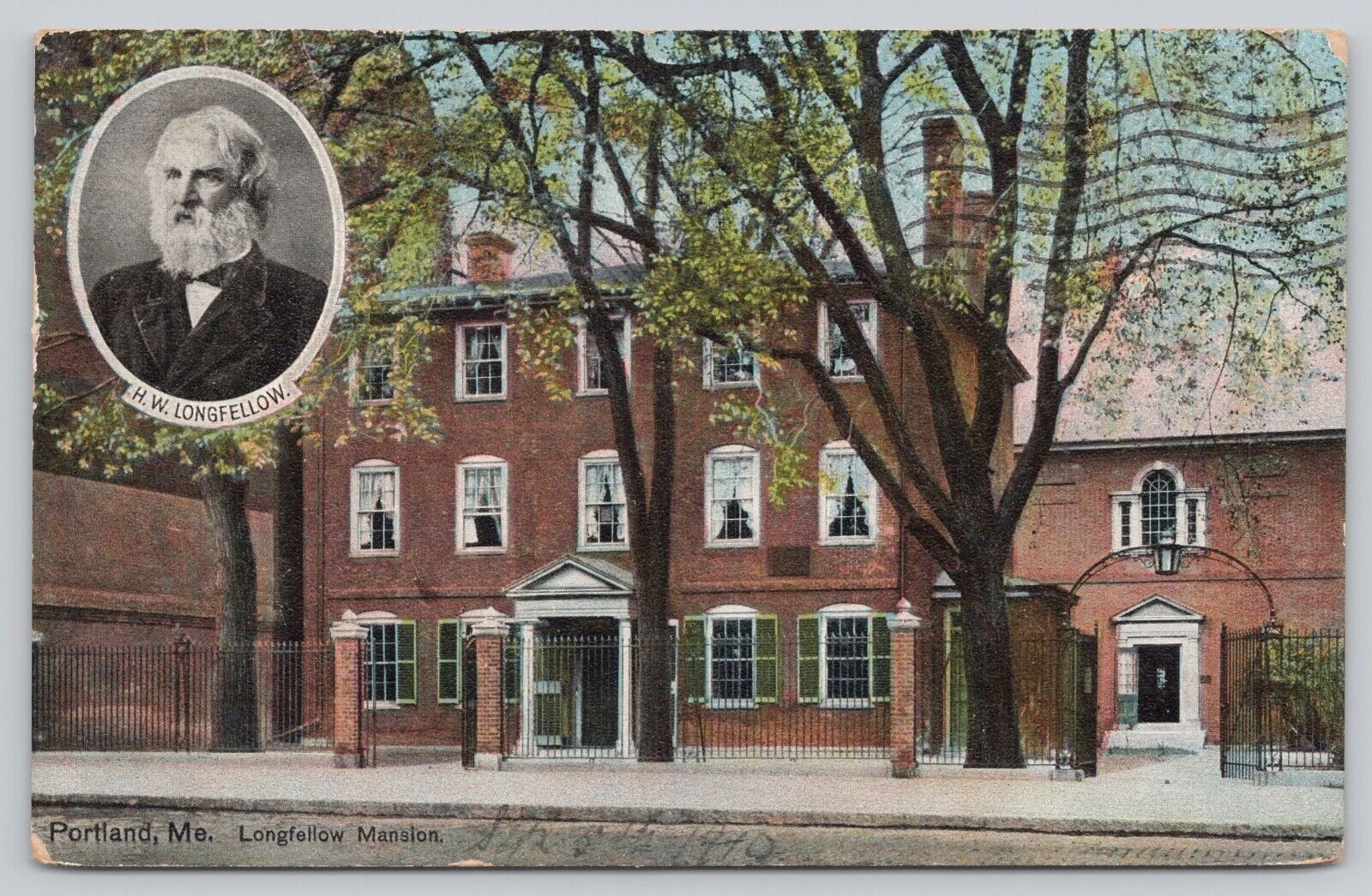 Postcard The Longfellow Mansion Portland ME c1910
