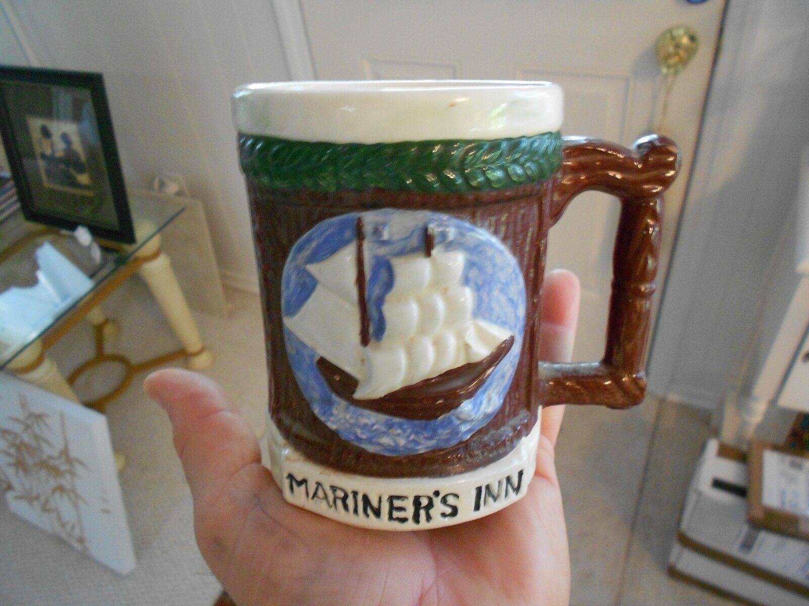 vintage mariner\'s inn saling ship mug-very good  condition-4 1/4\