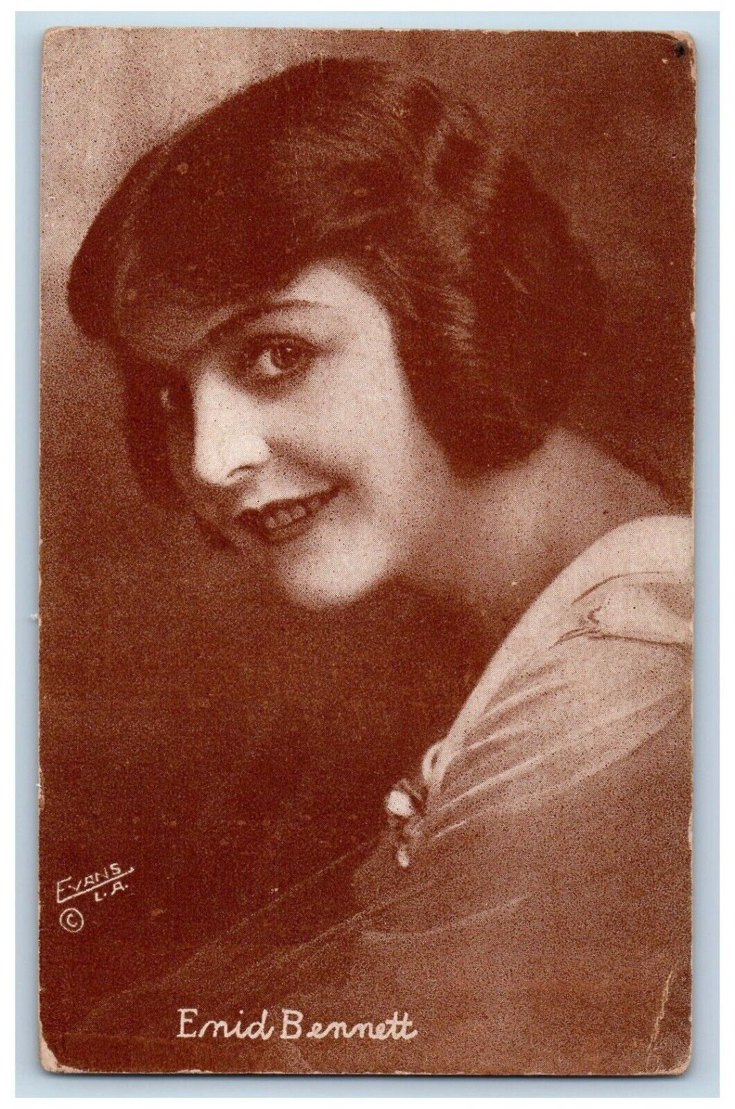 Evans LA Postcard Enid Bennett Australia Film Actress Studio Portrait c1910's