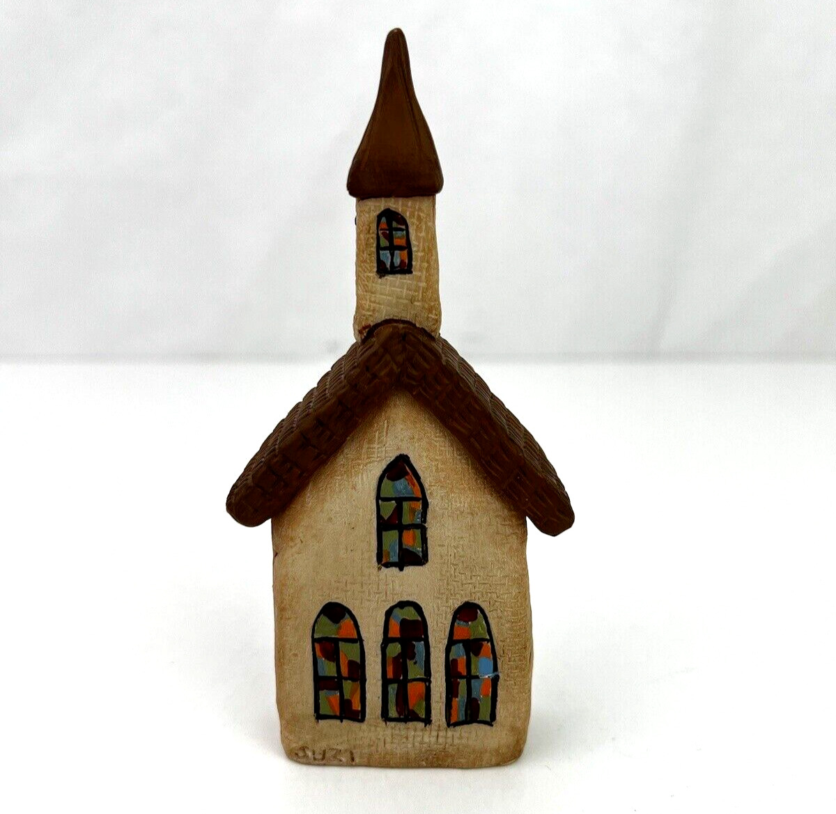 Vintage Resin Christmas Village Church Figurine
