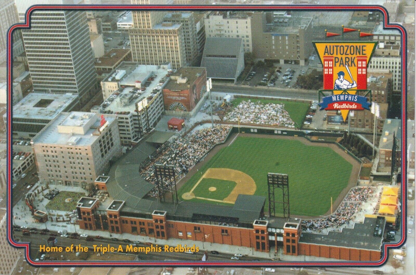Triple-A Memphis Redbirds Autozone Park Baseball Stadium Postcard