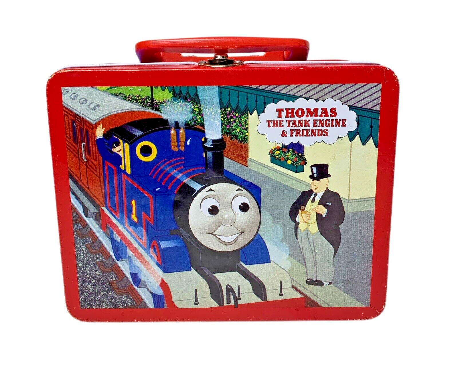 Vintage Thomas the Tank Engine Metal Tin Lunch Box 1997 Schylling Train Friends