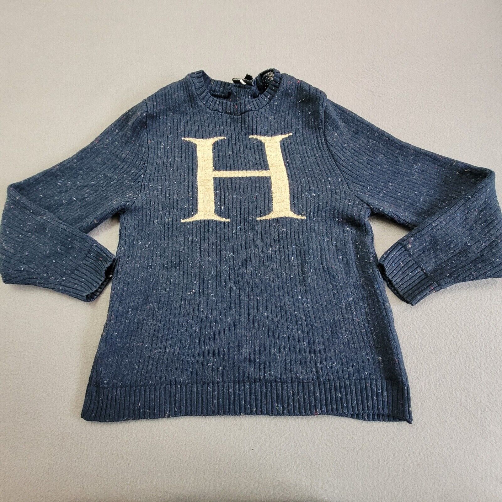 Harry Potter H For Harry Sweater Small Warner Brothers Knit Blue Long Sleeve