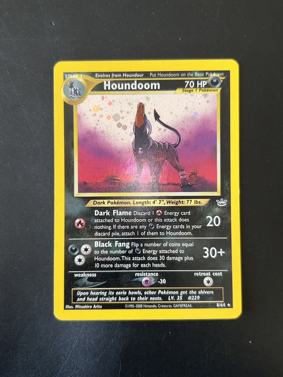 Pokemon Card Houndoom Holo Neo Revelation 8/64 ENG Old Near Mint