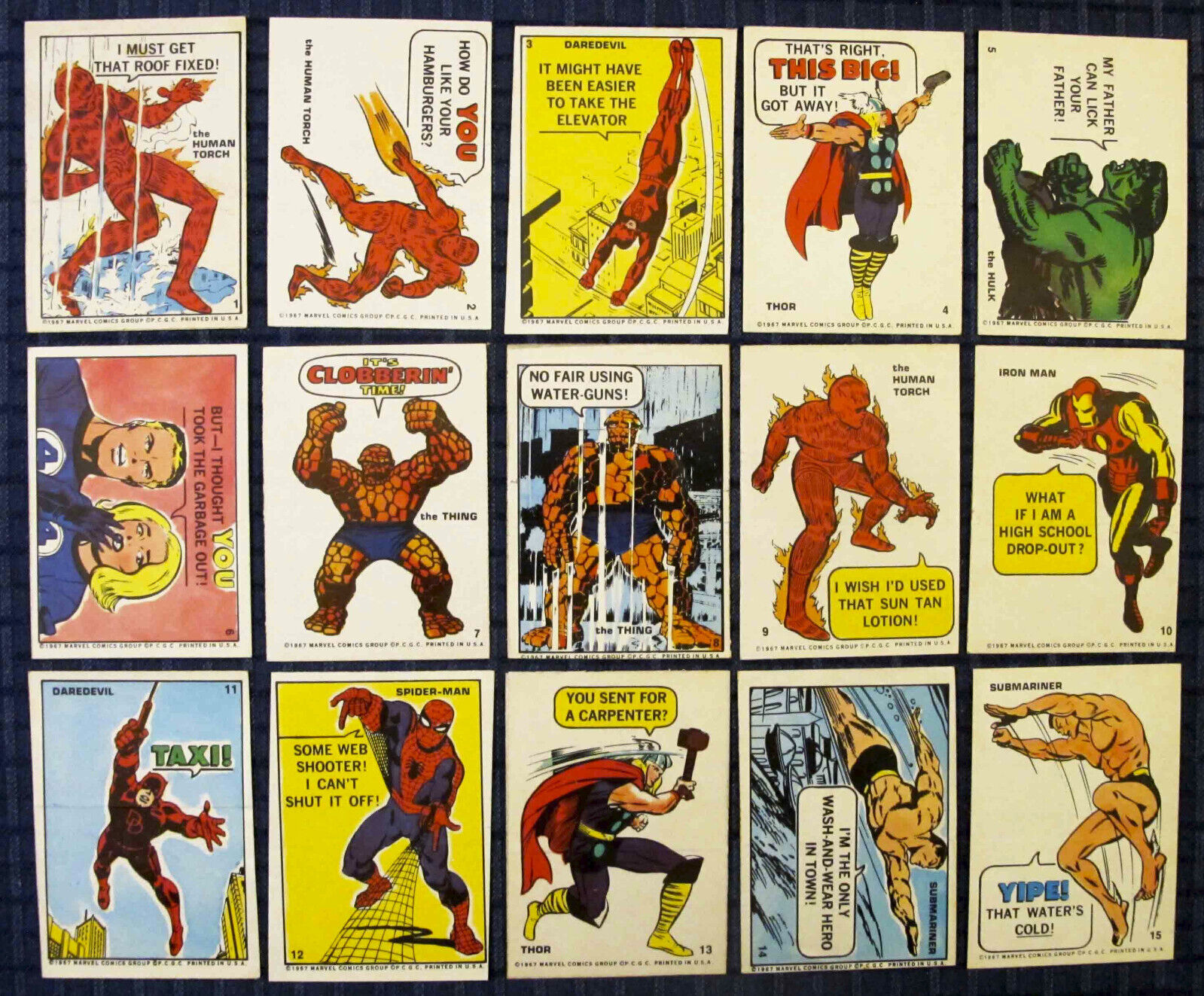RARE Complete Set (55) 1967 Philly Gum Marvel Super Hero Stickers w/Wrapper 