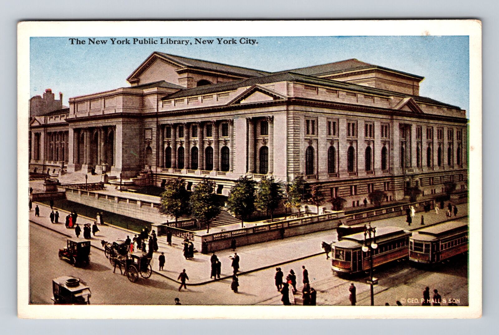 New York City, New York Public Library, Antique Souvenir Vintage Postcard